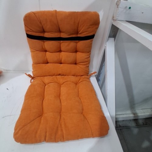 TUFTED CHAIR CUSHION/SEAT PILLOW WITH NON SLIP STRAP - 16" X 30" - ORANGE image 3