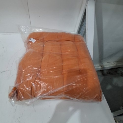 TUFTED CHAIR CUSHION/SEAT PILLOW WITH NON SLIP STRAP - 16" X 30" - ORANGE image 4