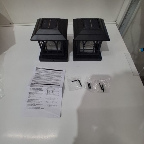 2PK AEFRELEOHT SOLAR POST CAP LIGHTS - BLACK- (MODEL: SL1688-2) image 3