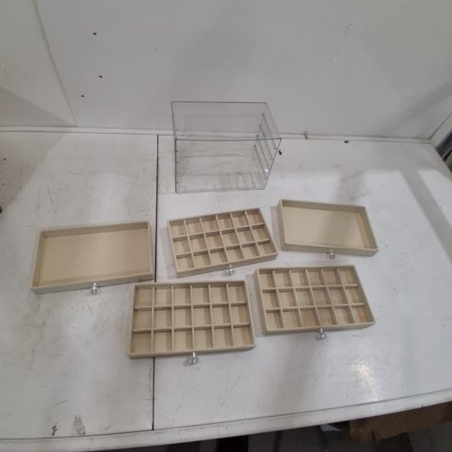 5-DRAWER VELVET JEWELRY BOX ORGANIZER - BEIGE image 3