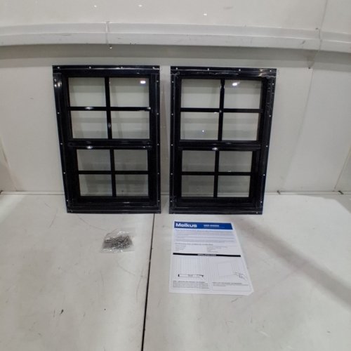 2PK MELKUS FLUSH MOUNT SHED/CHICKEN COOP WINDOWS - 13.5" X 20" - BLACK image 3