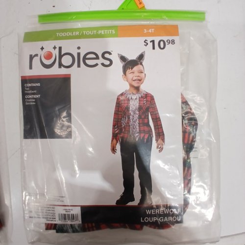 2PC TODDLER RUBIES WEREWOLF COSTUME - 3-4T - RED/BLACK/GREY (STYLE: 1002834) image 2