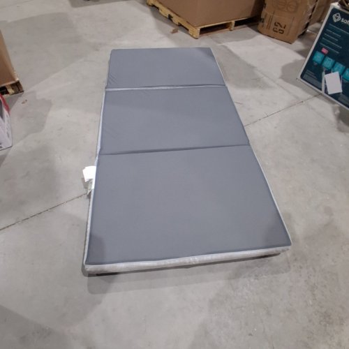 TRI-FOLD MATTRESS - TWIN - GREY/WHITE image 3