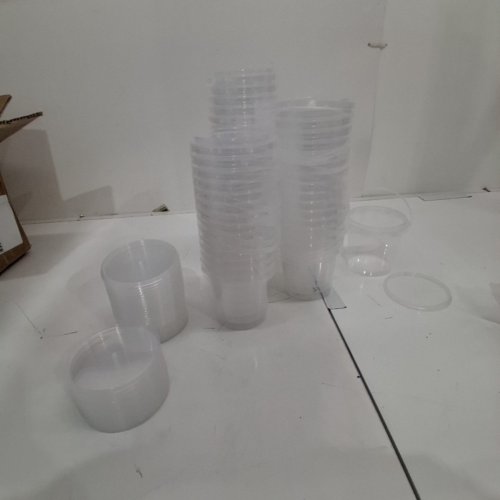 50PK CONTAINERS WITH LIDS AND HANDLES - 400 ML - CLEAR image 2