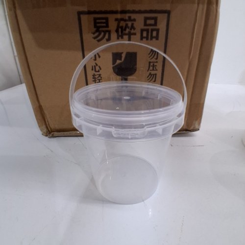 50PK CONTAINERS WITH LIDS AND HANDLES - 400 ML - CLEAR image 4