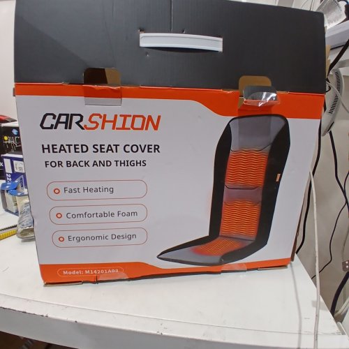 CARSHION HEATED SEAT COVER WITH FAST HEAT LARGE SIZE WARMER - 22“ WIDE - BLACK image 2