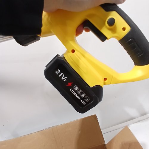 CORDLESS GRASS TRIMMER WEED WHACKER WITH 2 RECHARGEABLE BATTERIES - 21V - YELLOW image 2