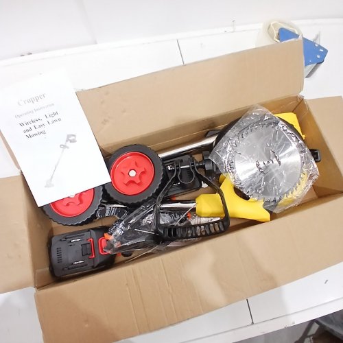 CORDLESS GRASS TRIMMER WEED WHACKER WITH 2 RECHARGEABLE BATTERIES - 21V - YELLOW image 3
