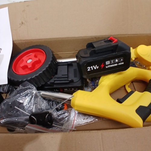 CORDLESS GRASS TRIMMER WEED WHACKER WITH 2 RECHARGEABLE BATTERIES - 21V - YELLOW image 4