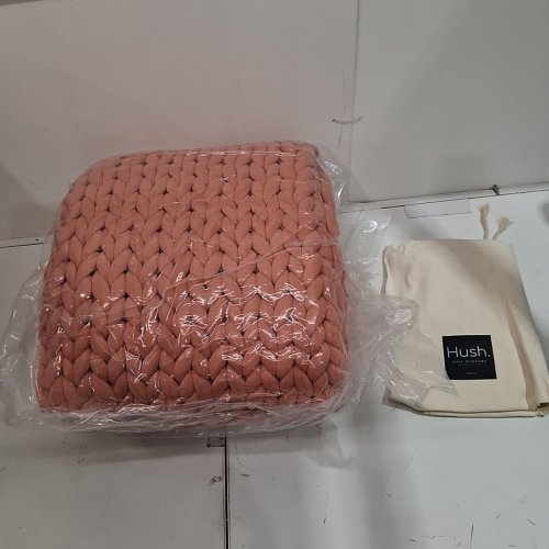 HUSH COTTON KNIT WEIGHTED BLANKET 15LBS - 48" X 72" - BURNT ORANGE image 2