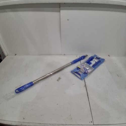 MR.SIGA PROFESSIONAL MICROFIBER MOP SYSTEM WITH DOUBLE SIDED MICROFIBER & PLUSH MOP CLOTH, 360° SWIVEL POLE - BLUE/SILVER (MODEL: SJ21600-US) image 2