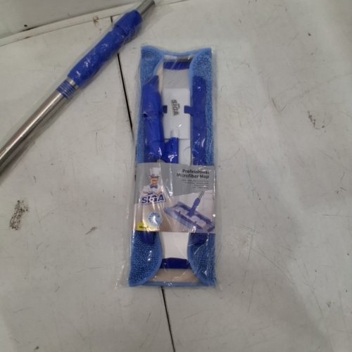 MR.SIGA PROFESSIONAL MICROFIBER MOP SYSTEM WITH DOUBLE SIDED MICROFIBER & PLUSH MOP CLOTH, 360° SWIVEL POLE - BLUE/SILVER (MODEL: SJ21600-US) image 3