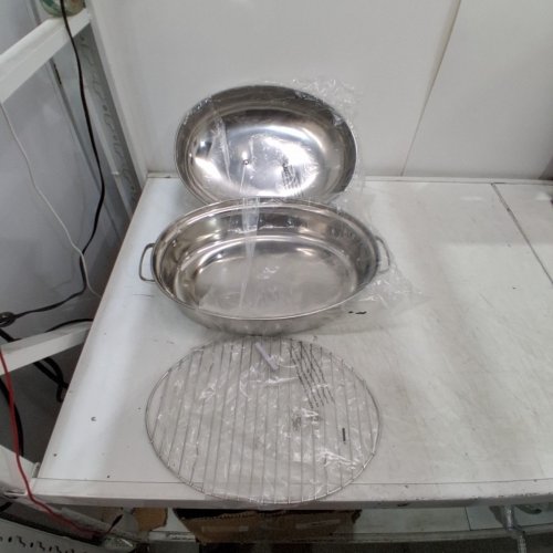 MAINSTAYS DOME LID OVAL ROASTER - 18" - STAINLESS STEEL image 2
