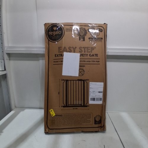 REGALO EASY STEP EXTRA WIDE METAL SAFETY GATE - 30" X 29" - 49" - PLATINUM (MODEL: 1164 EP DS) image 4