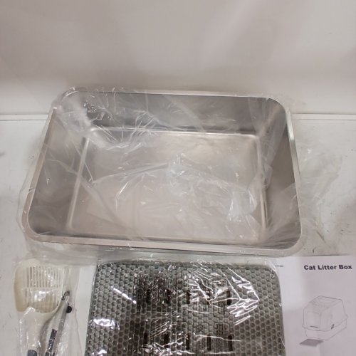 FEANDREA STAINLESS STEEL ENCLOSED CAT LITTER BOX - 28L - GREY (MODEL: PPT005G01) image 8