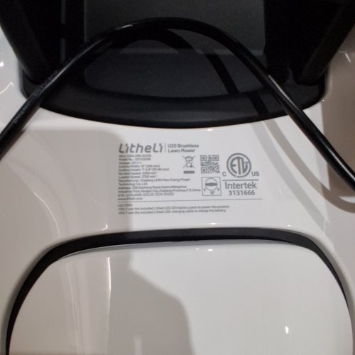 LITHELI CORDLESS BRUSHLESS LAWN MOWER - 20V, 13" - WHITE/BLACK - (MODEL: EGT010159) image 4