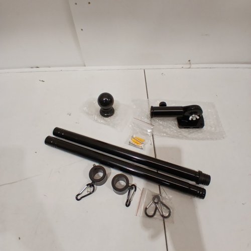 FIASON 5FT FLAG POLE WITH 180* ADJUSTABLE BRACKET, FOR HOUSE & PORCH - BLACK (NO FLAG INCL.) image 3