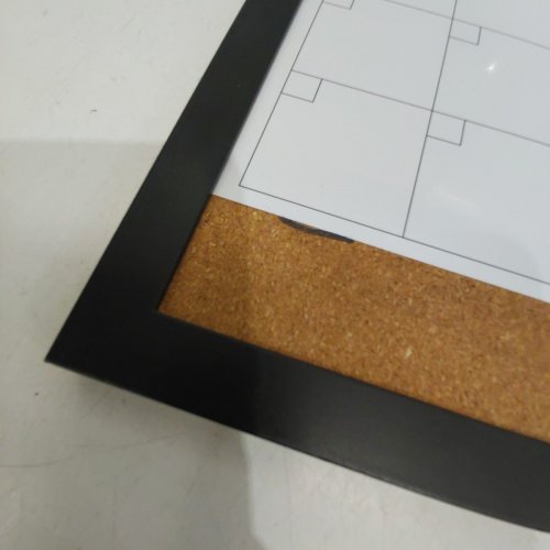 FRAMED DRY ERASE CALENDAR BOARD WITH CORK PANEL AND ERASER - 13" X 17" - BLACK FRAME image 3