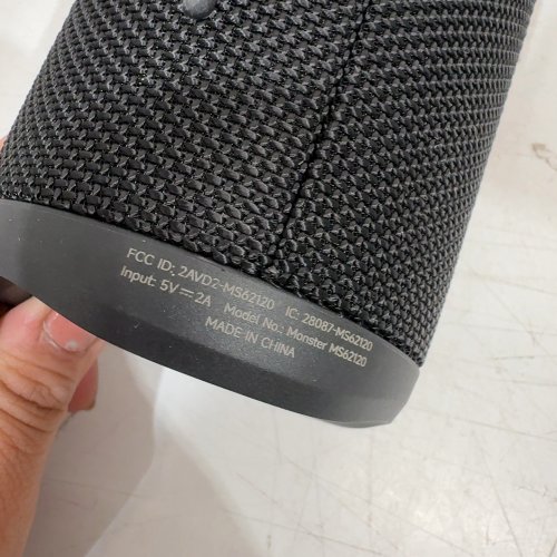 MONSTER PORTABLE SPEAKER, IPX8 WATERPROOF, DUAL PAIRINGBLUETOOTH - 5 V 2A - BLACK (MODEL: MS62120) image 3