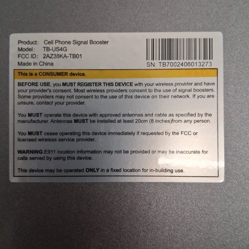 ACLOUGE CELL PHONE SIGNAL BOOSTER FOR HOME AND OFFICE - 4000FT RANGE - BLACK (MODEL: TB-US4G) image 4