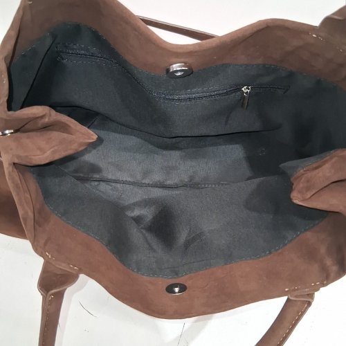 FAUX SUEDE TOTE BAG - BROWN image 3