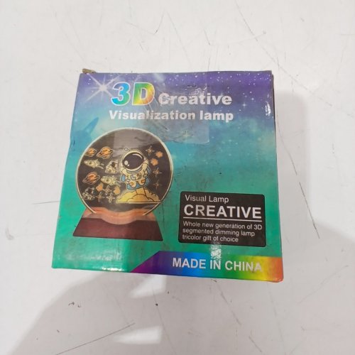 3D CREATIVE VISUALIZATION LAMP - RADHA AND KRISHNA - 4" - WOOD BASE image 5
