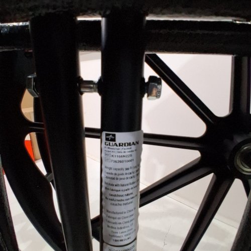 MEDLINE GUARDIAN K1 WHEELCHAIR - 300LB CAP - BLACK (MODEL: K1166N22S) image 3