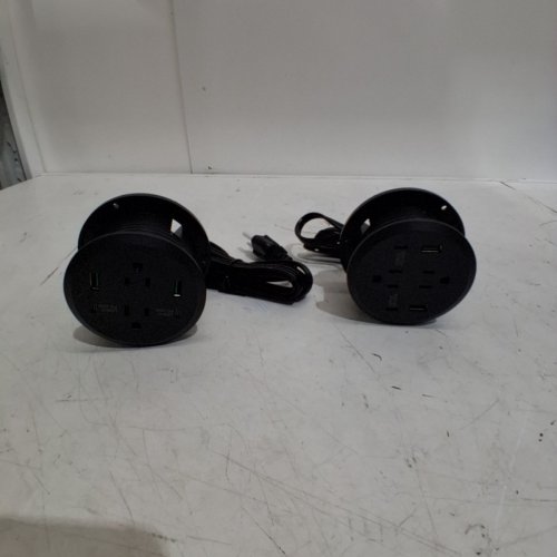 2PK JGSTKCITY DESK POWER GROMMET - 12A 125 V 1500W; USB-C PD 20W - BLACK (MODEL: HOUJN02-02-13) image 2