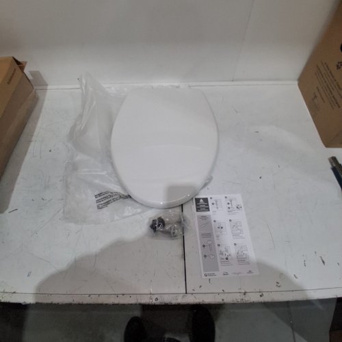 BEMIS ECONOMY PLASTIC ELONGATED TOILET SEAT - WHITE (MODEL: 7300SLEC 000) image 2