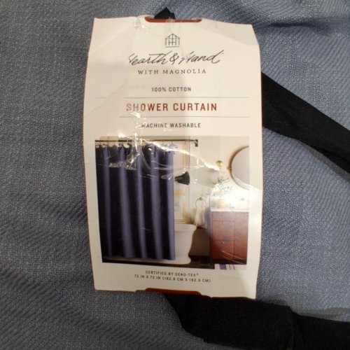 HEARTH & HAND™ WITH MAGNOLIA RIBBON TIE SHOWER CURTAIN - 72" X 72" - STERLING BLUE (ITEM: 324-02-8123) image 3
