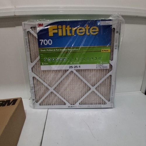 6PK 3M FILTRETE 700 HVAC AIR FILTERS - 25" X 25" X 1" (MODEL: 715-6PK-EC) image 3