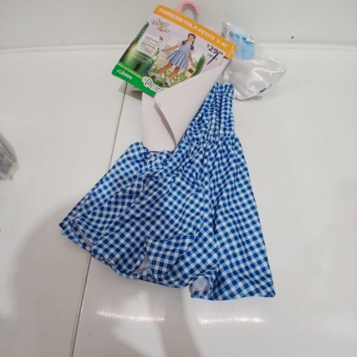 3PC TODDLER RUBIES WIDARD OF OZ DOROTHY COSTUME - 3-4T - BLUE AND WHITE image 2