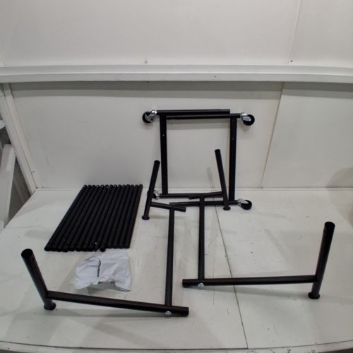 DOUBLE ROD GARMENT RACK WITH WHEELS - BLACK image 2