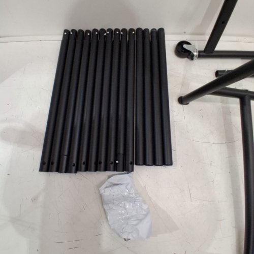 DOUBLE ROD GARMENT RACK WITH WHEELS - BLACK image 3