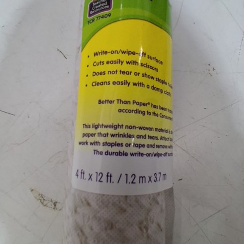 WOVEN BETTER THAN PAPER BULLETIN BOARD ROLL - 4FTX12FT - WHITE (MODEL: TCR77409) image 3