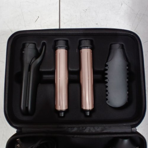 7PC WEBEAUTY HAIR DRYER BRUSH AIR STYLER: DUAL VOLTAGE 7 IN 1 IONIC MULTI STYLING TOOLS WITH HOT AIR STRAIGHTENER, AUTO WRAP CURLERS, FRIZZ-FREE VOLUMIZER, CURLING, STRAIGHTENING - 100-240 V, 1400W - BLACK AND ROSE GOLD (MODEL: F9E) image 5