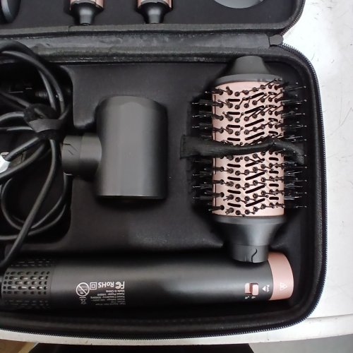 7PC WEBEAUTY HAIR DRYER BRUSH AIR STYLER: DUAL VOLTAGE 7 IN 1 IONIC MULTI STYLING TOOLS WITH HOT AIR STRAIGHTENER, AUTO WRAP CURLERS, FRIZZ-FREE VOLUMIZER, CURLING, STRAIGHTENING - 100-240 V, 1400W - BLACK AND ROSE GOLD (MODEL: F9E) image 7