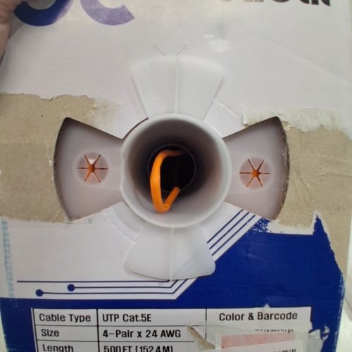 AICAT CAT5E UTP ETHERNET CABLE - 500FT - 4-PAIR X 24 AWG - ORANGE (MODEL: AI5-INDOOR-500FT) image 4