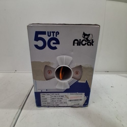 AICAT CAT5E UTP ETHERNET CABLE - 500FT - 4-PAIR X 24 AWG - ORANGE (MODEL: AI5-INDOOR-500FT) image 5