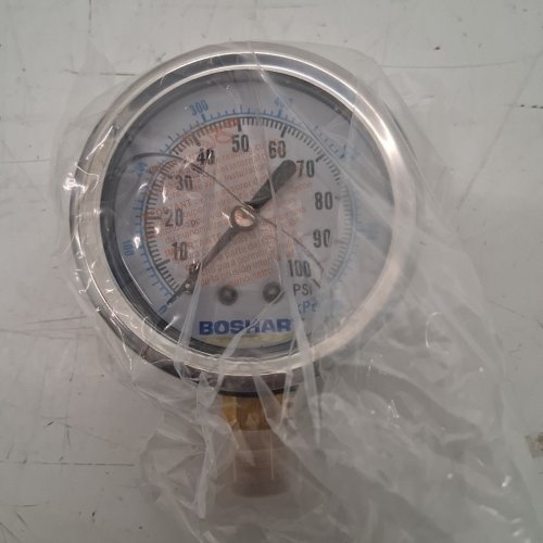 BOSHART PRESSURE GAUGE - 2.5" (MODEL: PG25-100-GNL) image 2