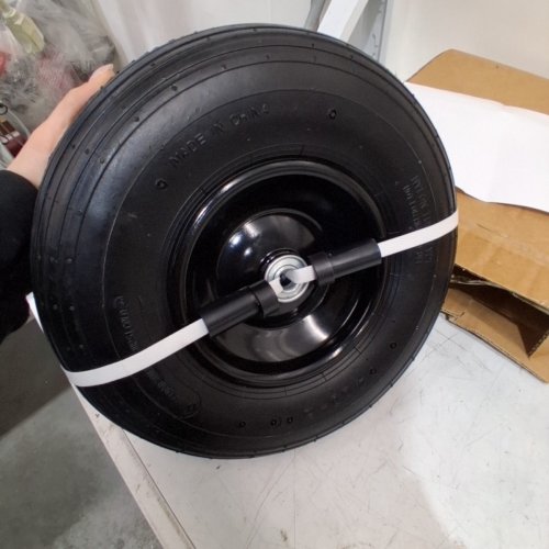 PEAKTOW AIR FILLED UNIVERSAL REPLACEMENT WHEELBARROW WHEEL TIRE WITH ADAPTOR KIT - 13" - 5/8" BEARING - BLACK (MODEL: PTW0004) image 3