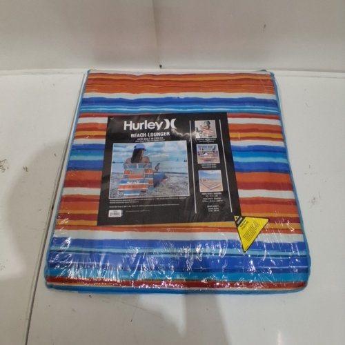 HURLEY BEACH GROUND MAT LOUNGER WITH BACKREST AND COOLER POCKET - BLUE\ORANGE (MODEL: 169502GGMD) image 2