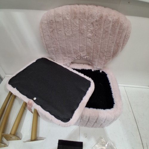 SONGMICS FOLDING VANITY CHAIR WITH BACKREST - 17" X 13 X 32" - JELLY PINK image 3