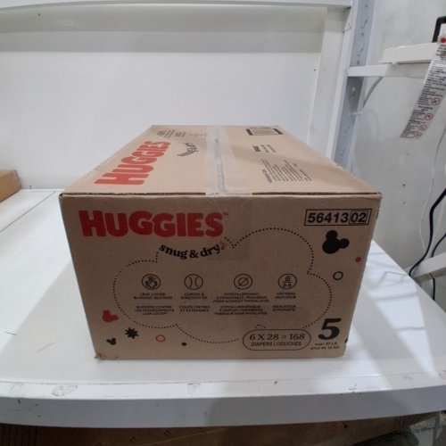 168PK HUGGIES SNUG & DRY BABY DIAPERS - SIZE 5 (27+ LBS) image 2