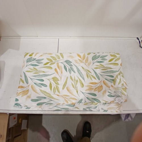 FLORAL SHOWER CURTAIN - 72" X 72" - WHITE/GREEN/ORANGE image 2