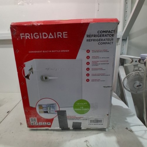 FRIGIDAIRE COMPACT REFRIGERATOR - 1.6 CU. FT; 19.01" X 18.7" X 19.6"; 115V - WHITE (MODEL: EFR176-WHITE-6COM) image 10