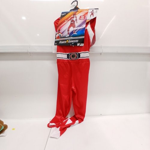 2PC UNISEX CHILD DISGUISE POWER RANGER COSTUME, MUSCLE OUTFIT WITH MASK - MEDIUM (7-8) - RED, WHITE, BLACK image 2