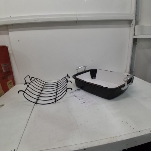 CHEF POMODORO DELUXE X-LARGE CARBON STEEL ROASTING PAN WITH U-RACK, 18.5'' X 14.5'' image 3