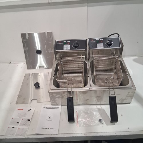 TANGME DOUBLE ELECTRIC COUNTERTOP FRYER - 22 L - STAINLESS STEEL (MODEL: 82) image 3
