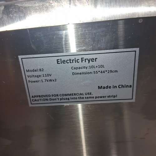 TANGME DOUBLE ELECTRIC COUNTERTOP FRYER - 22 L - STAINLESS STEEL (MODEL: 82) image 7